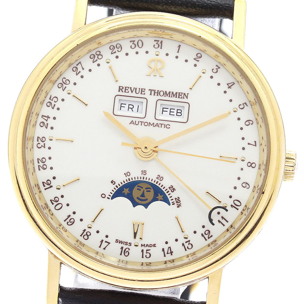 REVUE THOMMEN Triple calendar moon phase beige Dial Automatic Men's Watch_902354