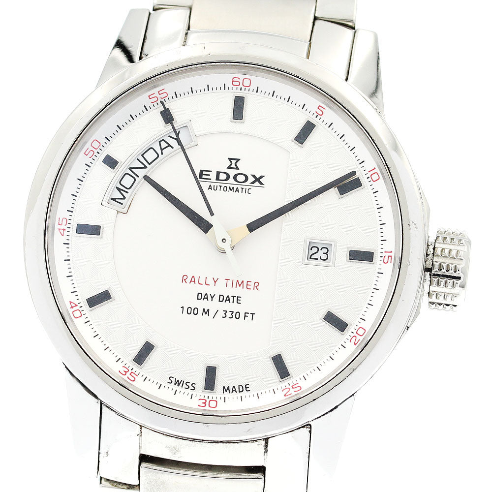 EDOX WRC rally timer 83009 Day date Silver Dial Automatic Men's Watch_902383