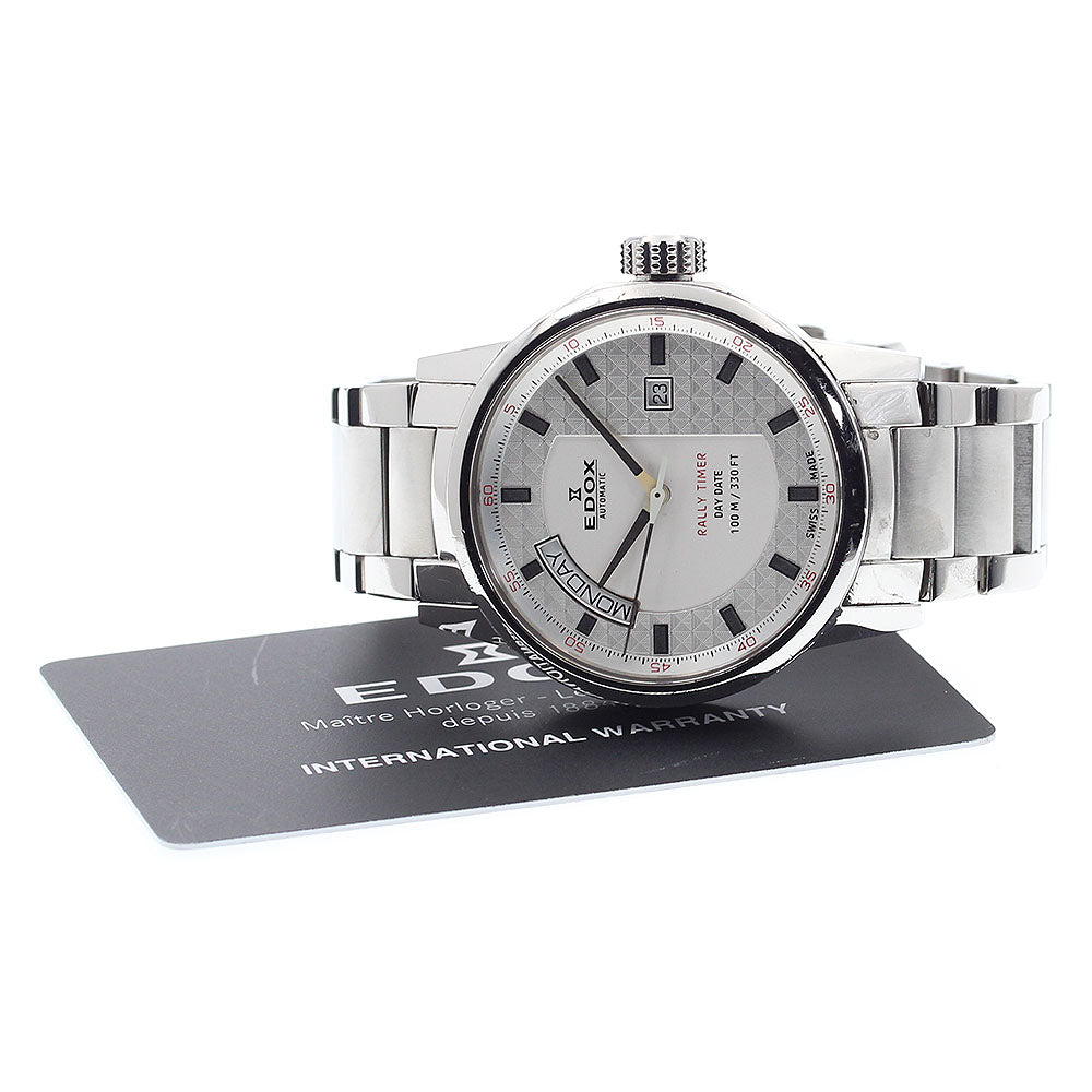 EDOX WRC rally timer 83009 Day date Silver Dial Automatic Men's Watch_902383