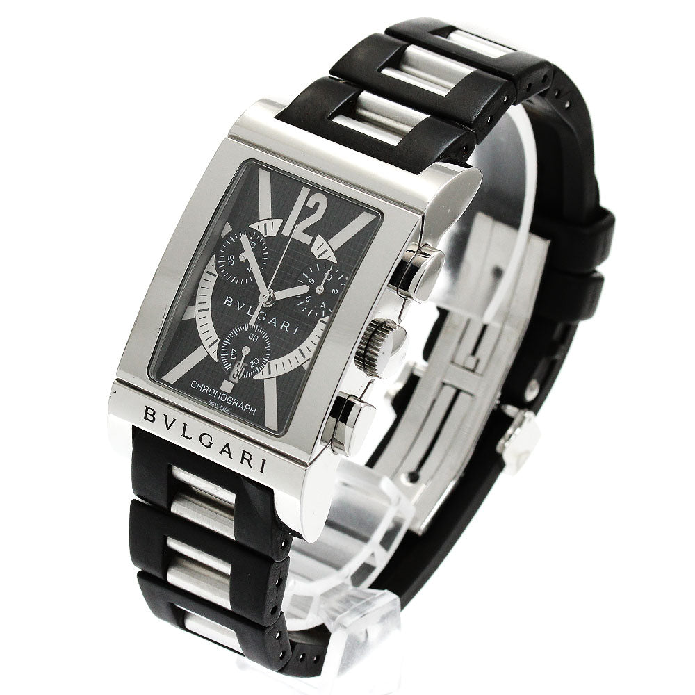 BVLGARI Rettangolo RTC49S Date Chronograph black Dial Quartz Men's Watch_902416