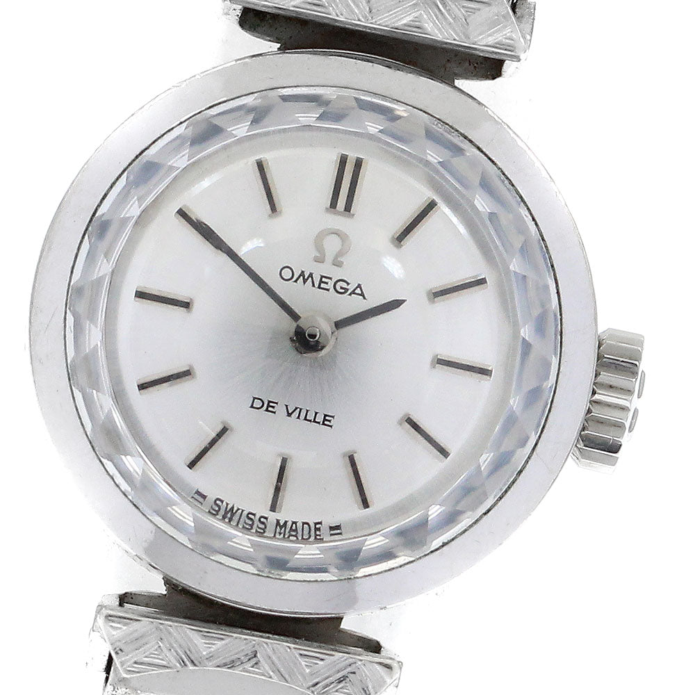 OMEGA De Ville Cal.485 Cut Glass Silver Dial Hand Winding Ladies Watch_902417