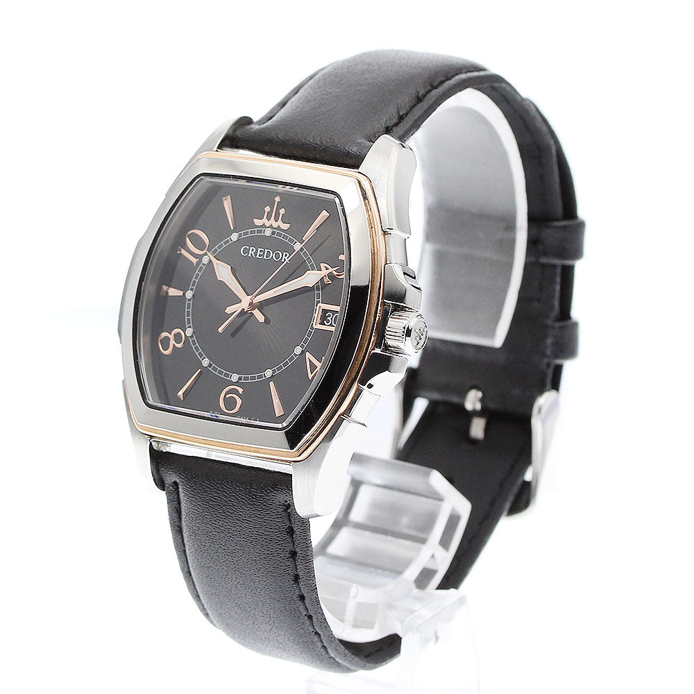 SEIKO CREDOR 8J82-0AE0/GCAX970 Date black Dial Quartz Men's Watch_902429