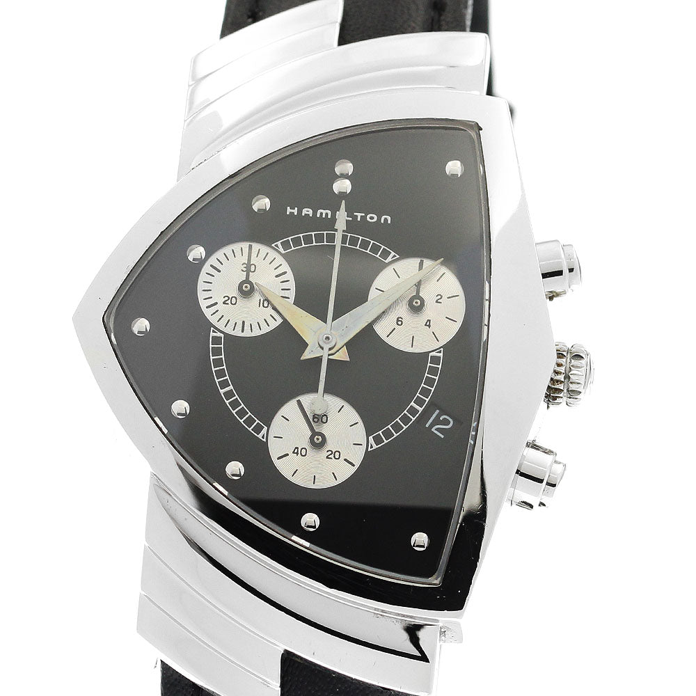 HAMILTON Ventura 6345 Chronograph Black / Silver Dial Quartz Men's Watch_902454