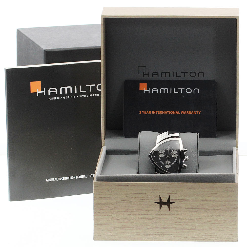 HAMILTON Ventura 6345 Chronograph Black / Silver Dial Quartz Men's Watch_902454