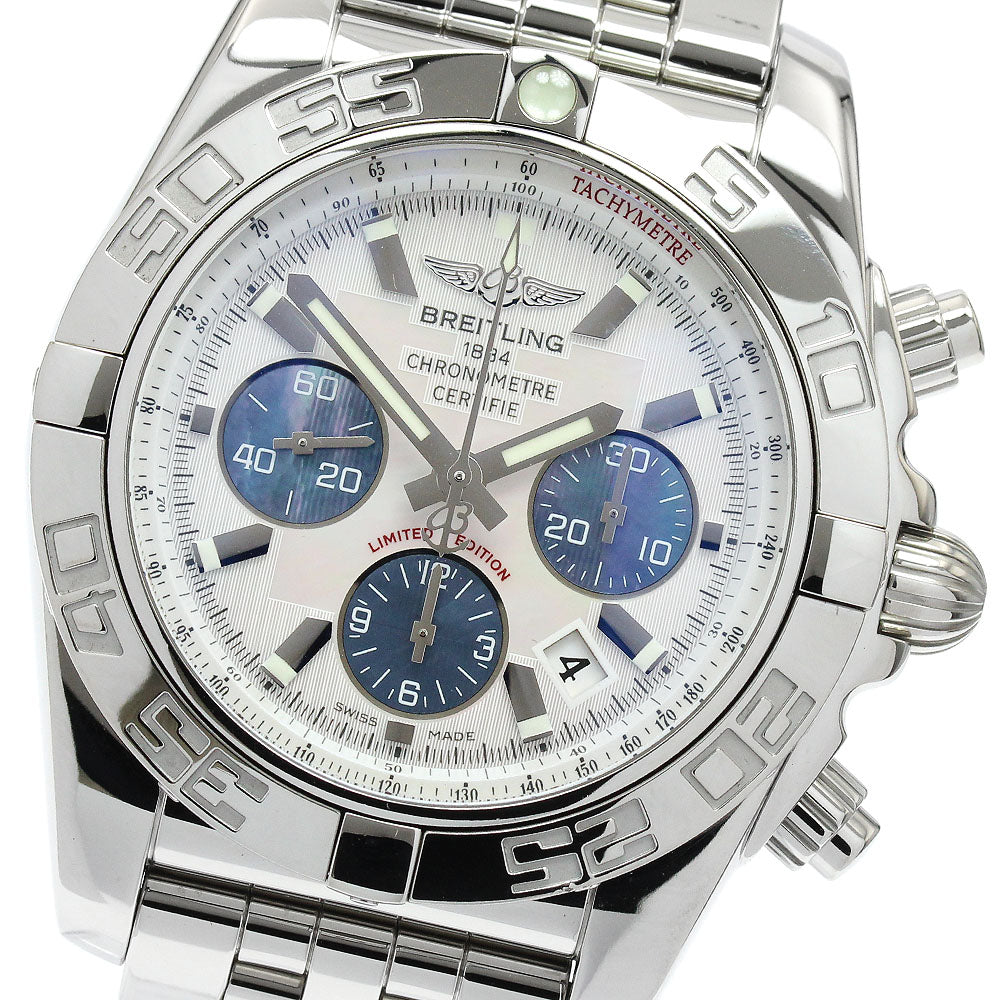 BREITLING Chronomat 44 AB0110 Shell dial, Japan limited edition, 300 pieces white shell/blue shell Dial Automatic Men's Watch_902478