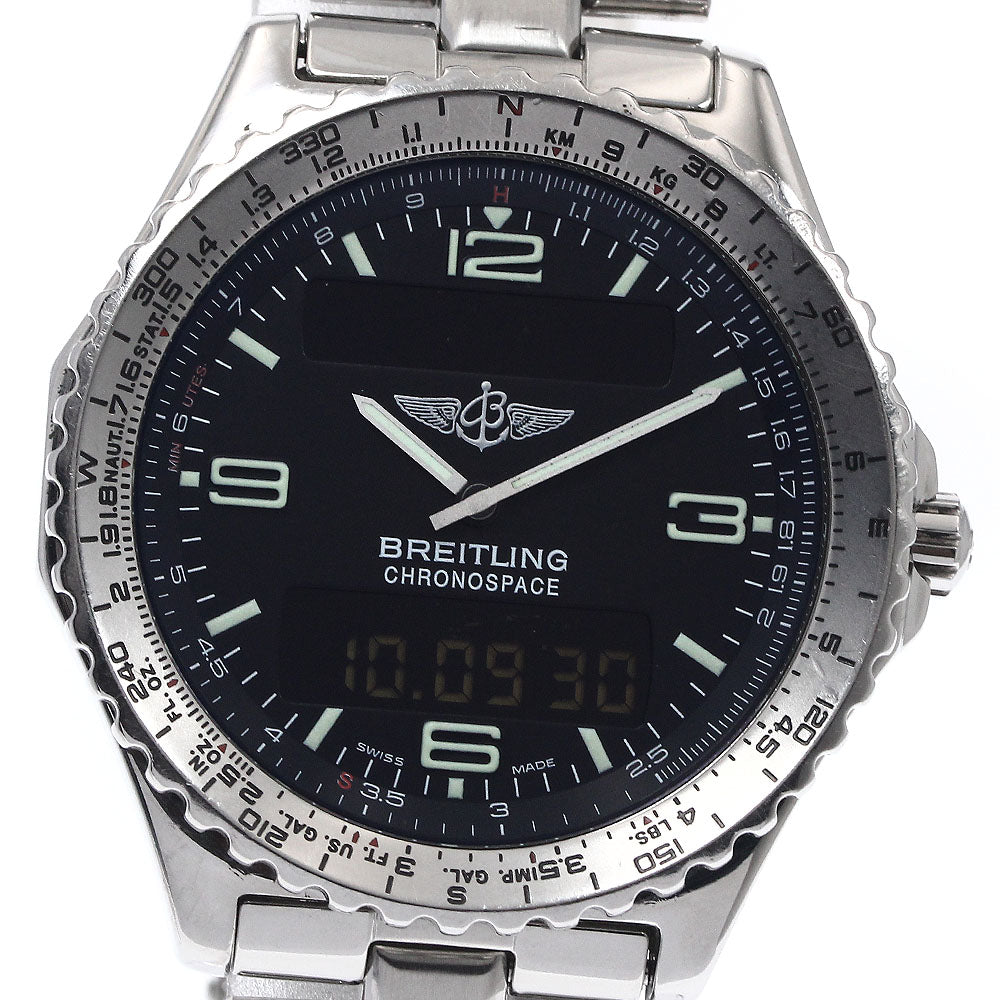 BREITLING Chrono space A56012.1 Black Dial Quartz Men's Watch_902497