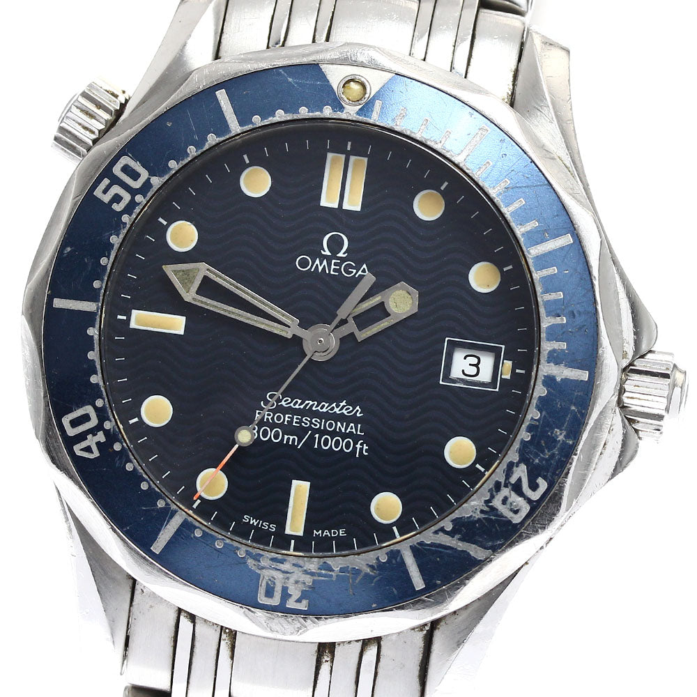 OMEGA Seamaster300 2561.80 Date Navy Dial Quartz Boy's Watch_902534