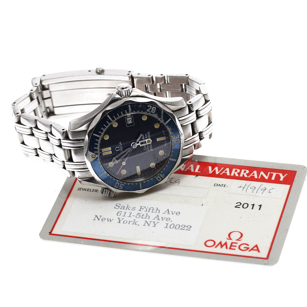 OMEGA Seamaster300 2561.80 Date Navy Dial Quartz Boy's Watch_902534