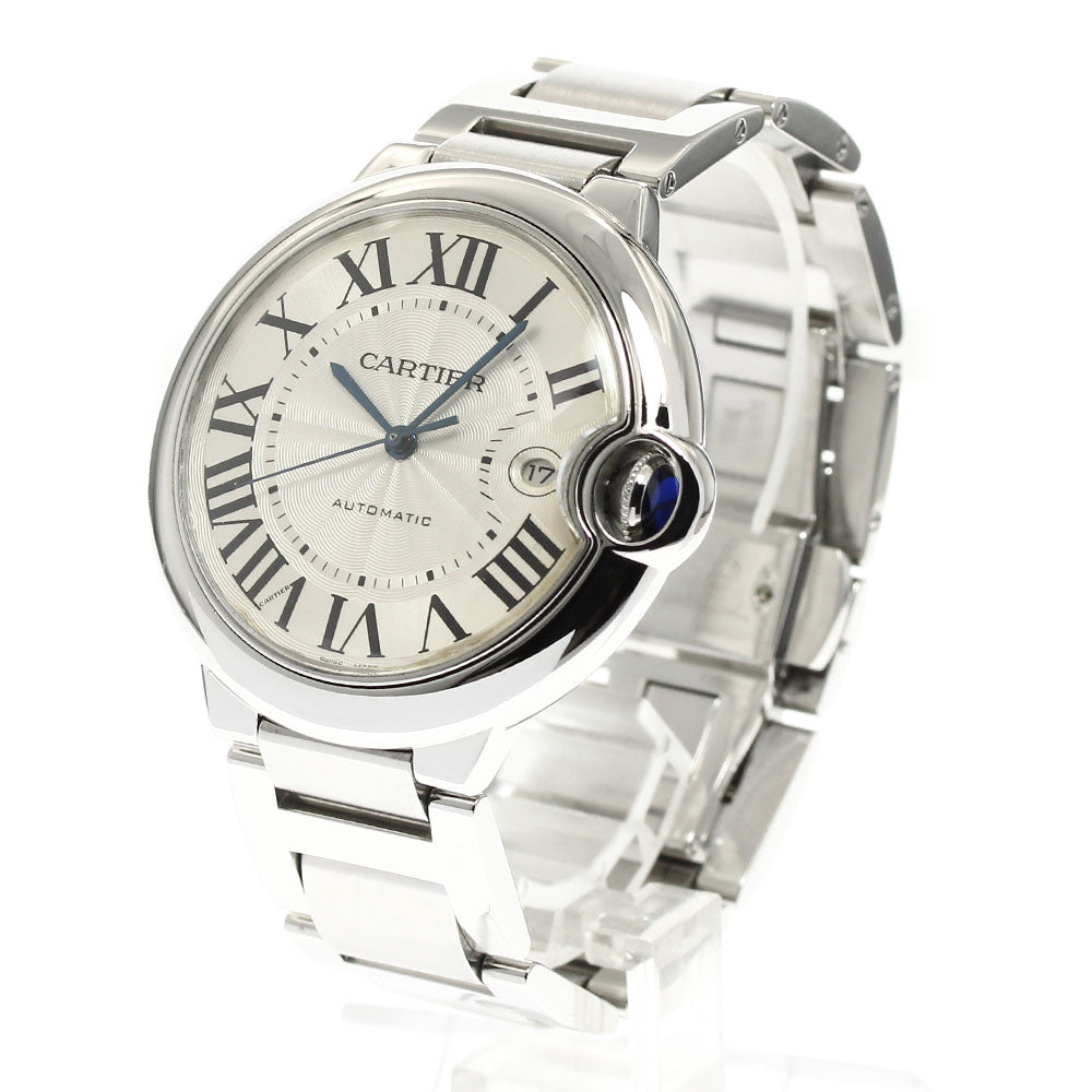 CARTIER Baron Blue LM W69012Z4 Date Silver Dial Automatic Men's Watch_902538