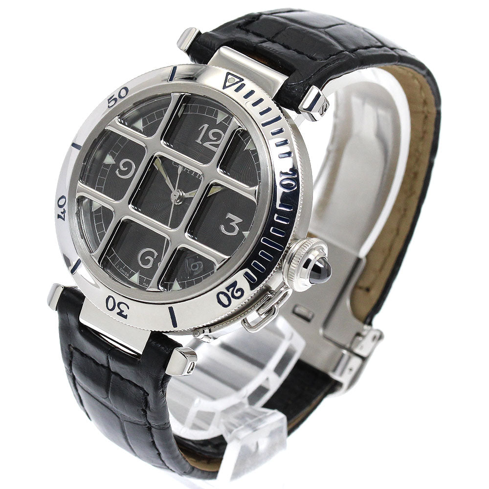CARTIER Pasha Grit N950 W3105255 PlatinumBezel black Dial Automatic Men's Watch_902540