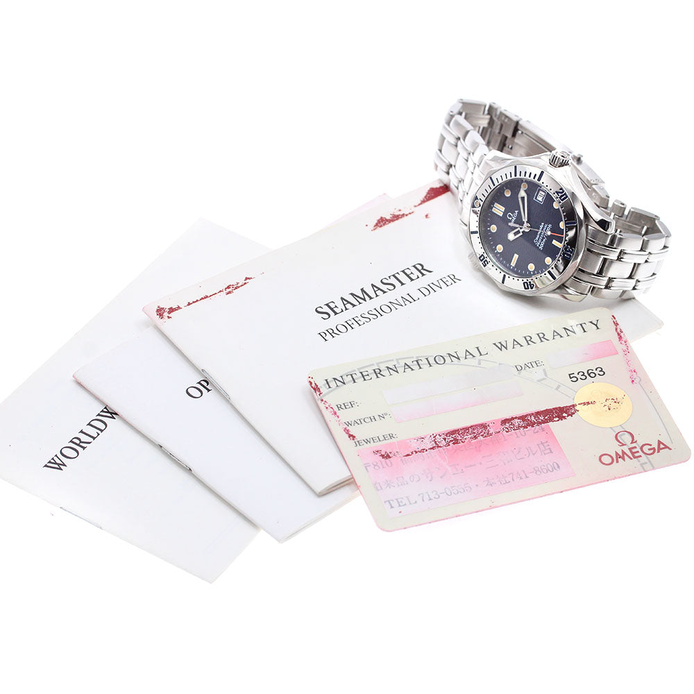 OMEGA Seamaster300 2562.80 Date Navy Dial Quartz Boy's Watch_902544