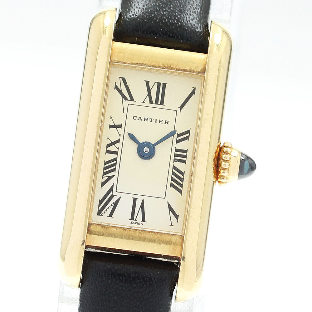 CARTIER Tank Allongee SM W1501756 18K Yellow Gold Quartz Ladies Watch_902618