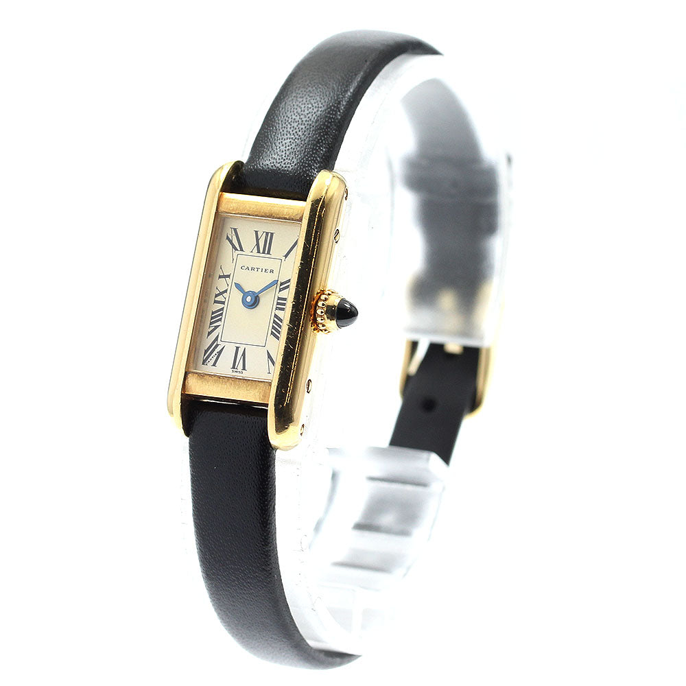 CARTIER Tank Allongee SM W1501756 18K Yellow Gold Quartz Ladies Watch_902618