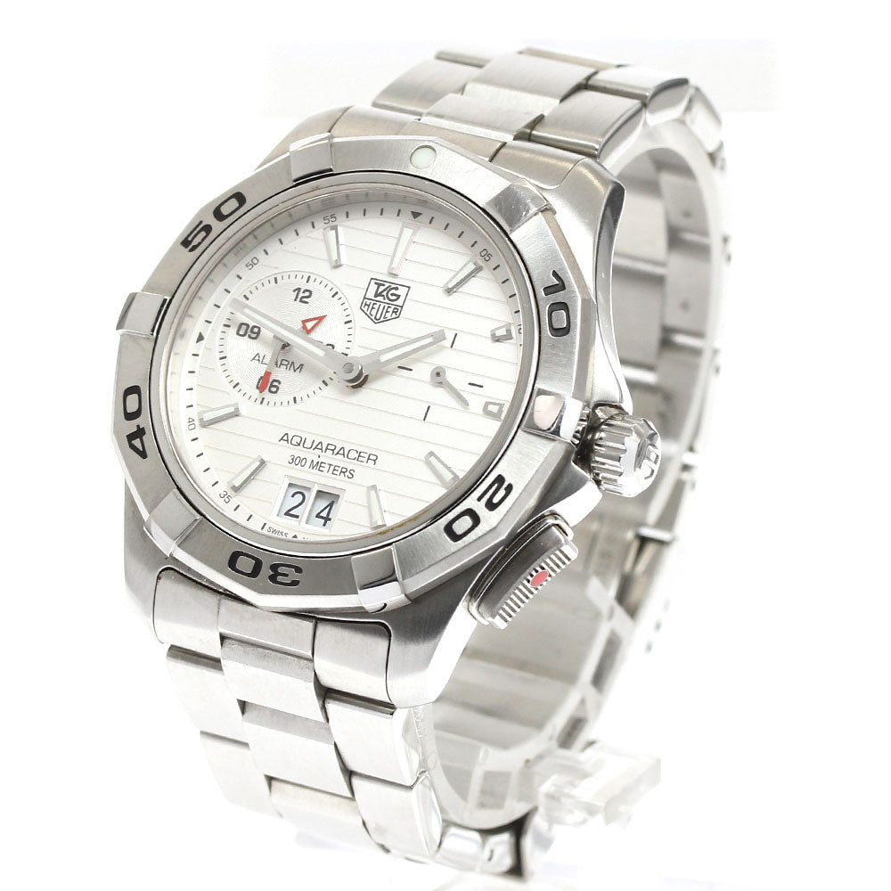 TAG HEUER Aqua racer WAP111Y Grand date alarm Silver Dial Quartz Men's Watch_902622