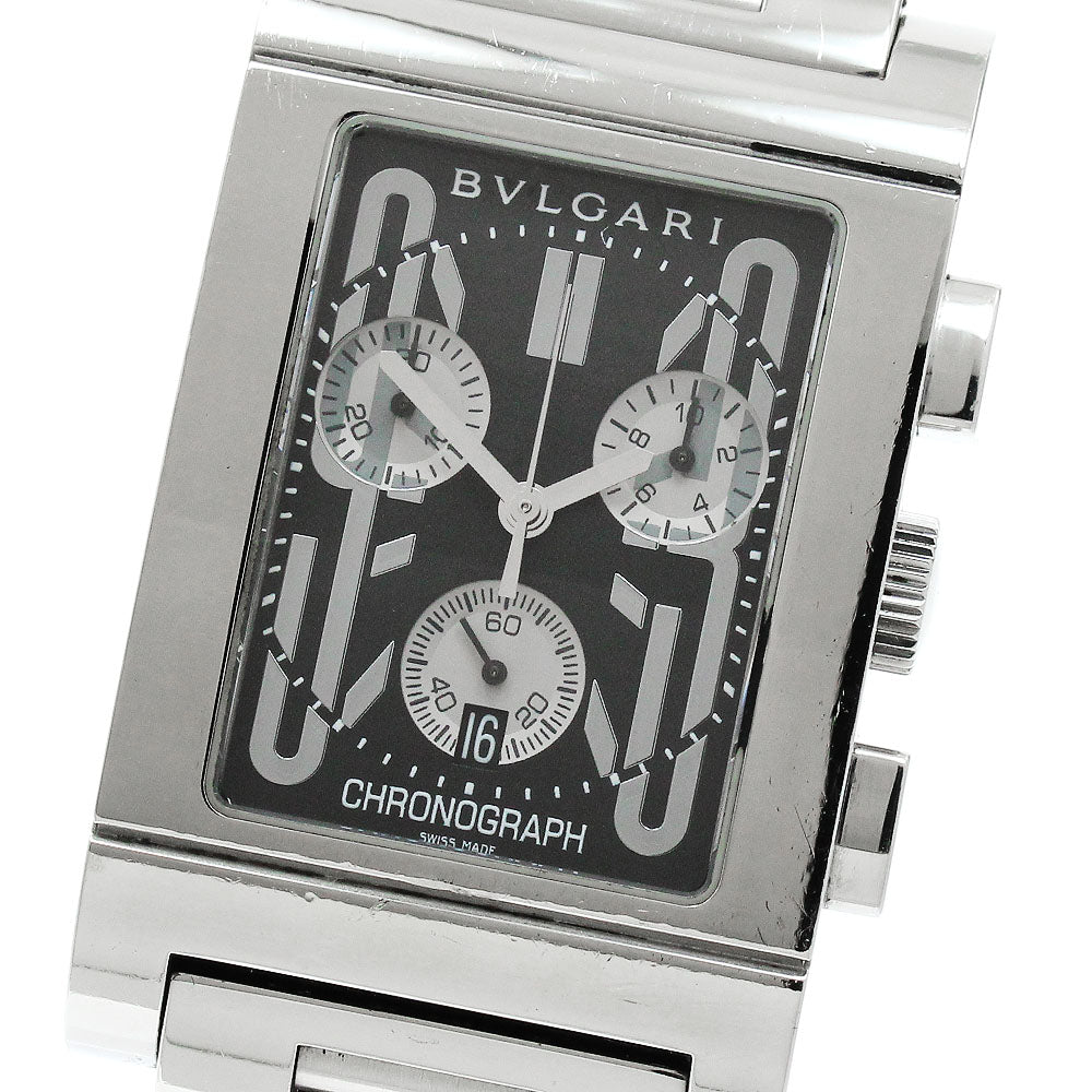 BVLGARI Rettangolo RTC49S Chronograph black Dial Quartz Men's Watch_902628