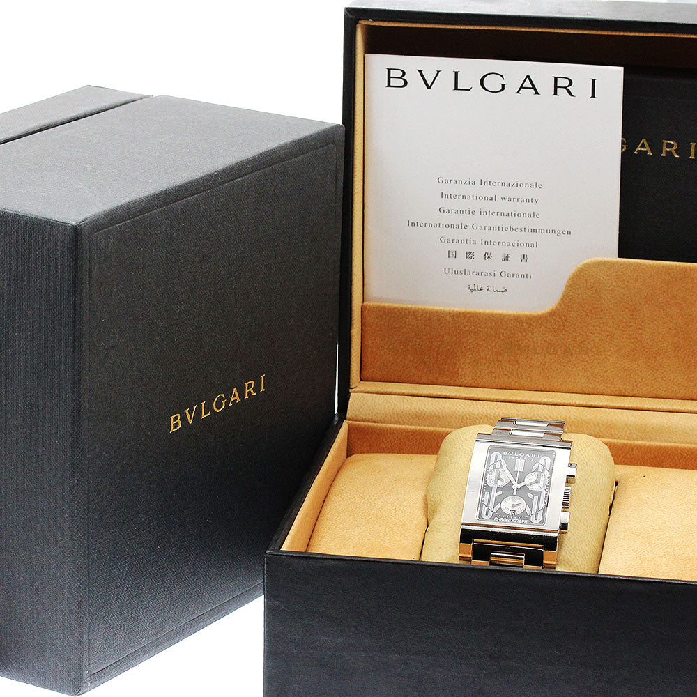 BVLGARI Rettangolo RTC49S Chronograph black Dial Quartz Men's Watch_902628