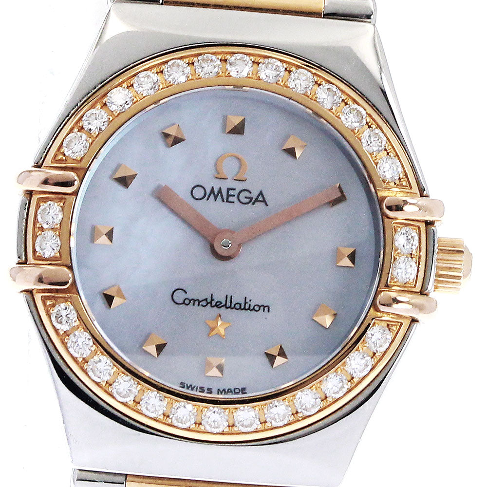 OMEGA Constellation My Choice 1368.74 Diamond Bezel Blue shell Dial Quartz Ladies Watch_902636