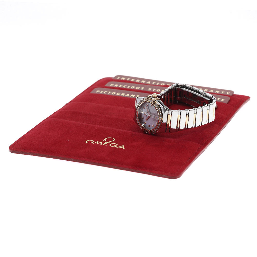 OMEGA Constellation My Choice 1368.74 Diamond Bezel Blue shell Dial Quartz Ladies Watch_902636