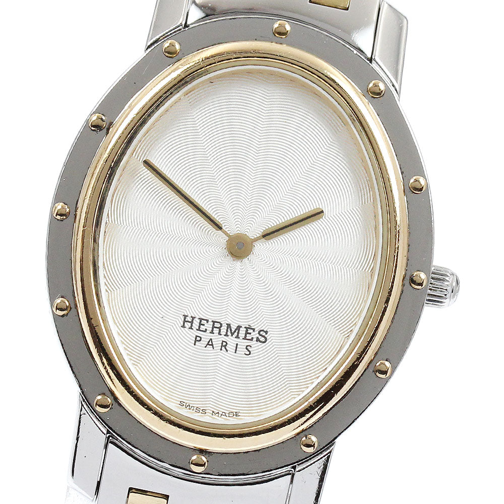 HERMES Clipper oval CO1.520 Silver Dial Quartz Boy's Watch_902641