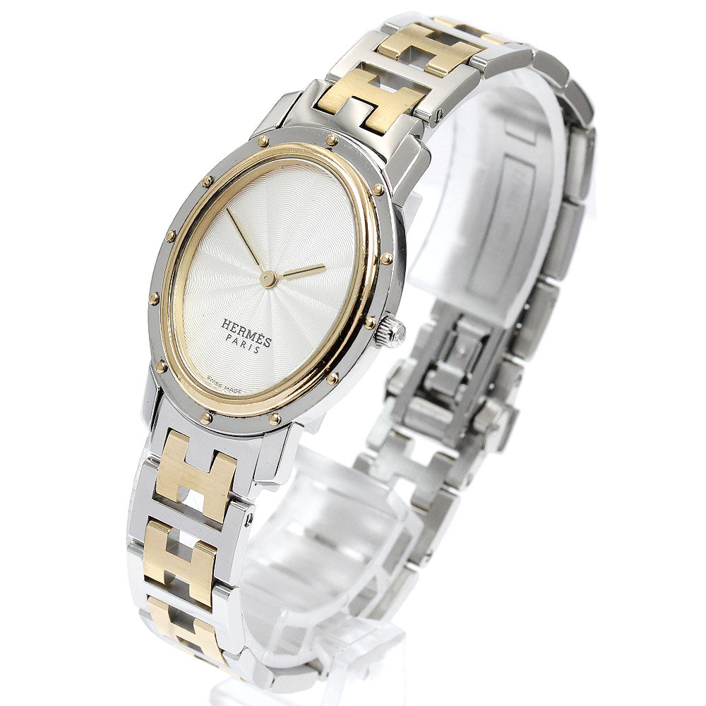 HERMES Clipper oval CO1.520 Silver Dial Quartz Boy's Watch_902641