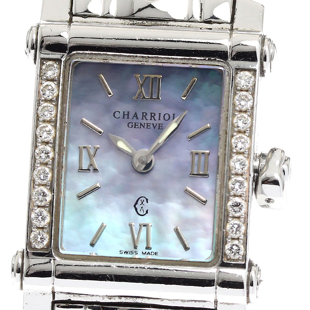 CHARRIOL Columbus CCSTRD Side diamond Blue shell Dial Quartz Ladies Watch_902679