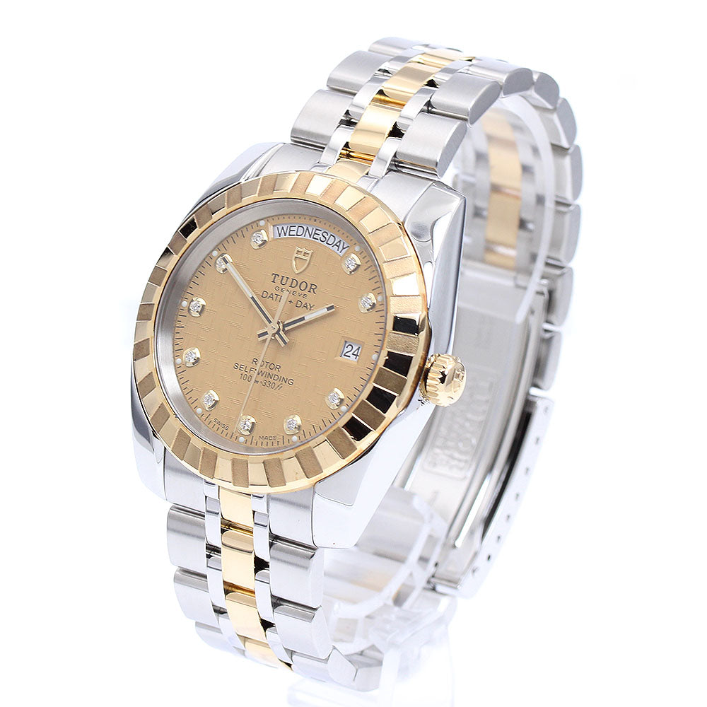 TUDOR Classic Date Day 23013 10P Diamond YG2 tone Automatic Men's Watch_902718
