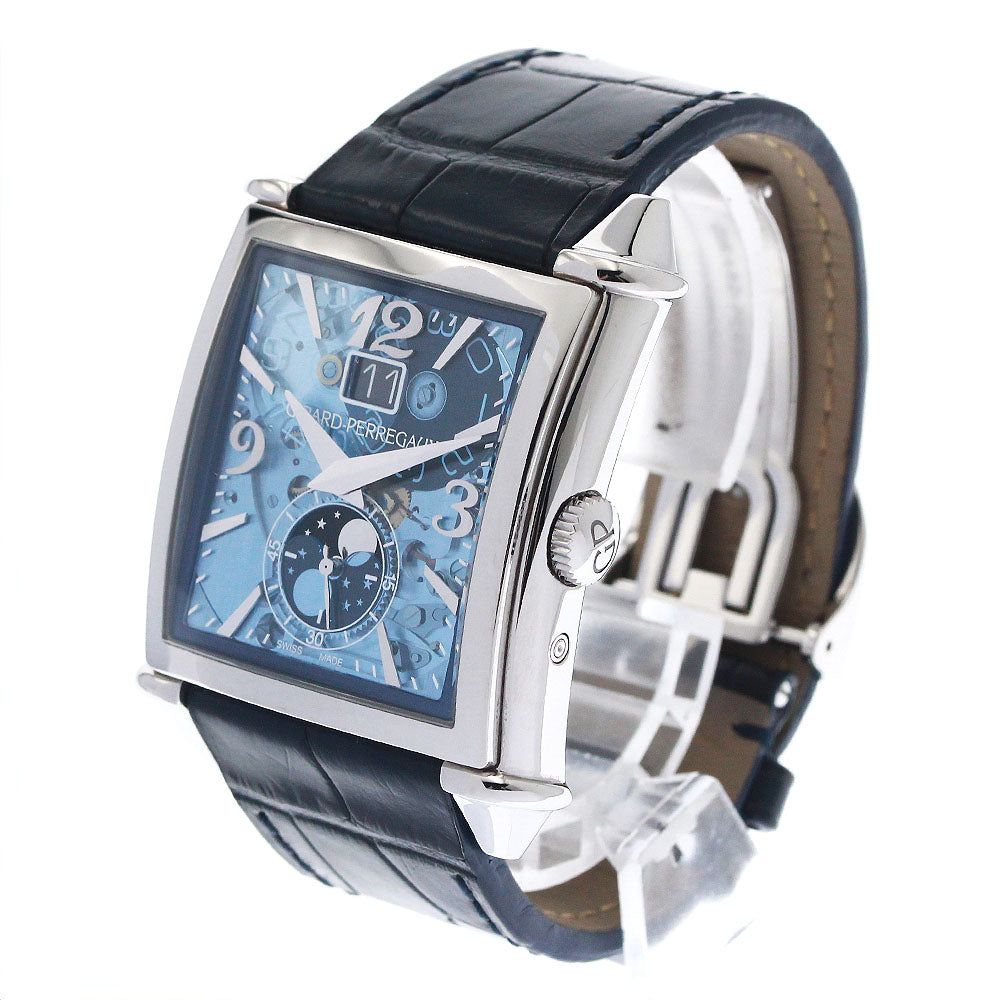GIRARD PERREGAUX Vintage 1945 XXL Large 25882-11-421-BB4A Date Moon Phase blue Dial Automatic Men's Watch_902727