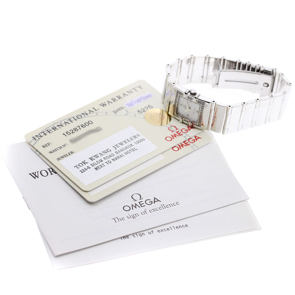 OMEGA Constellation Carre 1528.76 Diamond Bezel White shell Dial Quartz Ladies Watch_902745