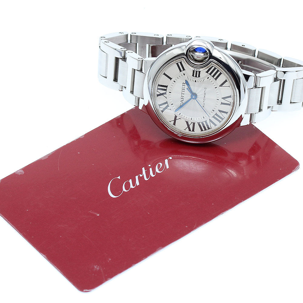 CARTIER Baron blue MM WSBB0044 Silver Dial Automatic Ladies Watch_902748