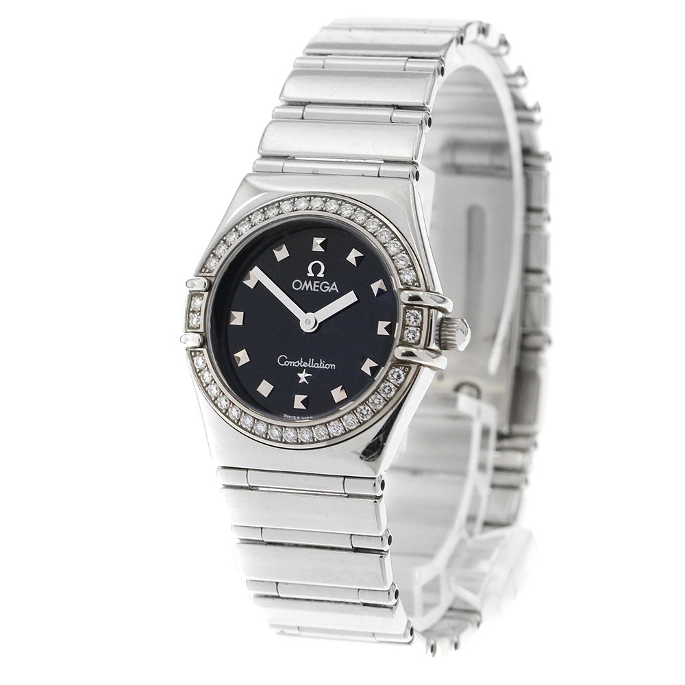 OMEGA Constellation Diamond Bezel black Dial Quartz Ladies Watch_902777