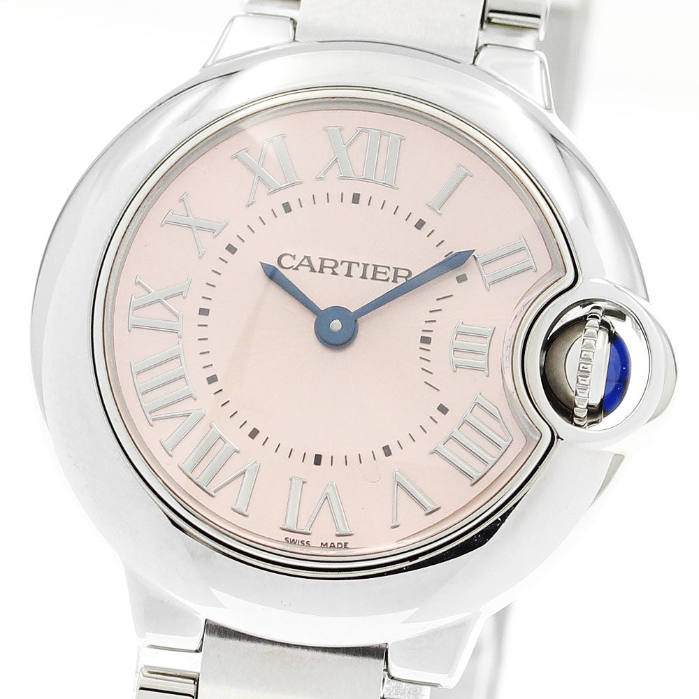CARTIER Baron bleu W6920038 pink Dial Quartz Ladies Watch_902792