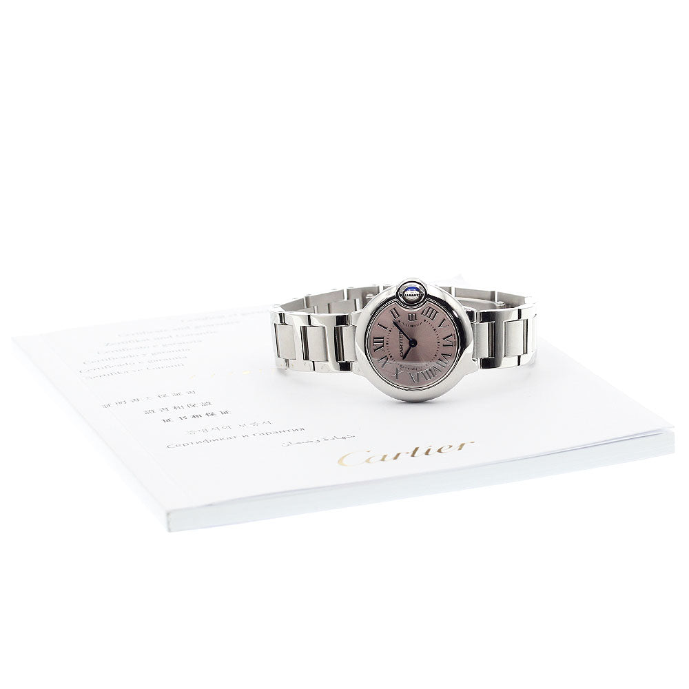 CARTIER Baron bleu W6920038 pink Dial Quartz Ladies Watch_902792