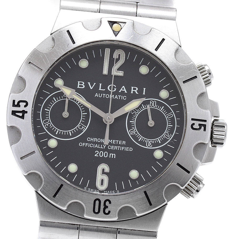 BVLGARI Diagono Scuba SCB38S Chronograph black Dial Automatic Men's Watch_902794