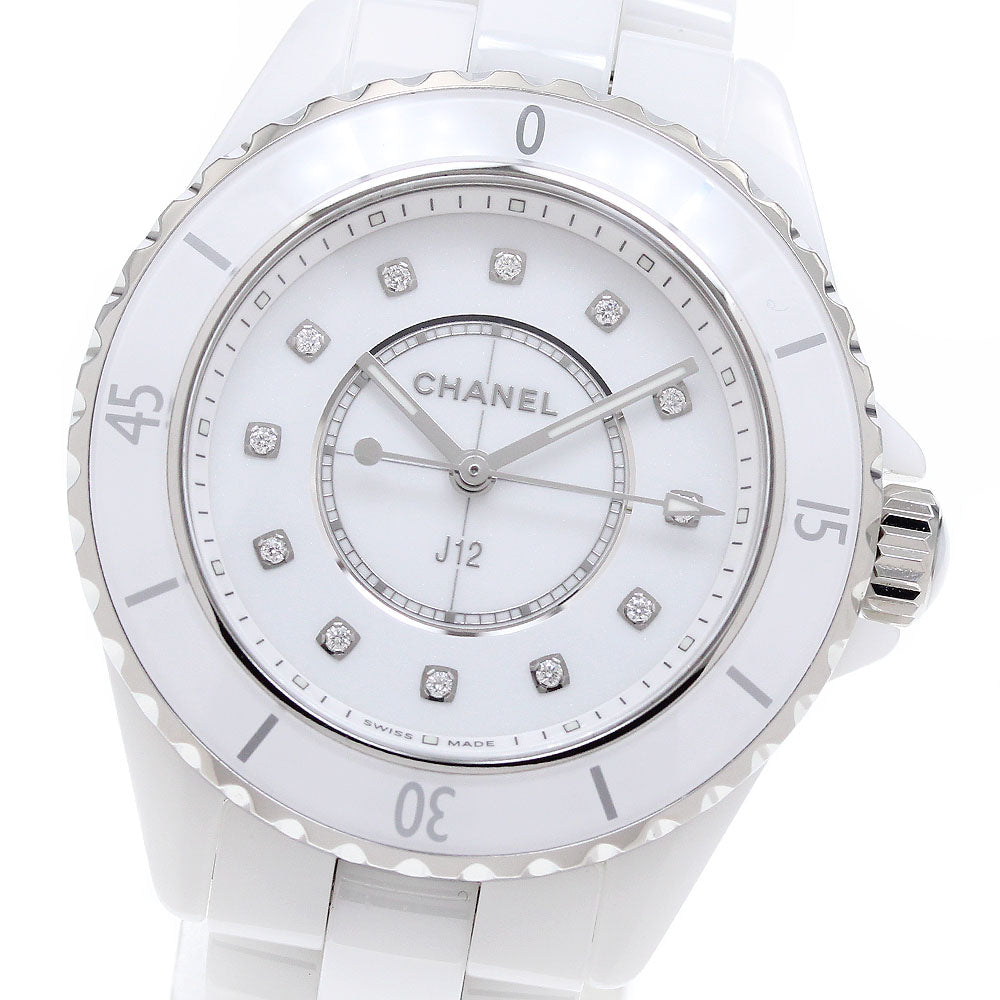 CHANEL J12 H5703 White ceramic 12P diamond white Dial Quartz Ladies Watch_902798