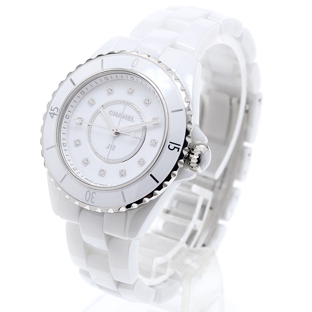 CHANEL J12 H5703 White ceramic 12P diamond white Dial Quartz Ladies Watch_902798