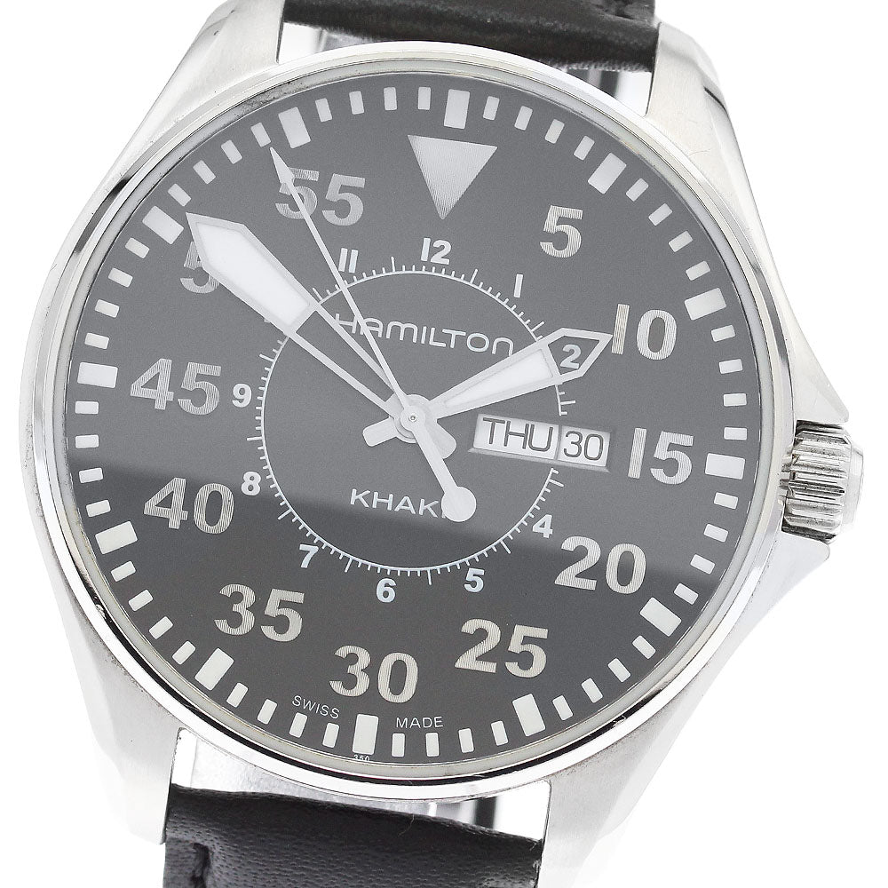 HAMILTON Khaki pilot H646110 Day date black Dial Quartz Men's Watch_902893