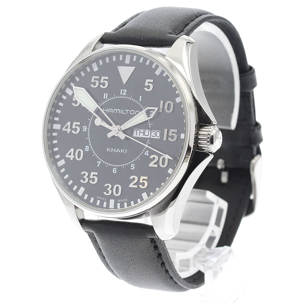 HAMILTON Khaki pilot H646110 Day date black Dial Quartz Men's Watch_902893