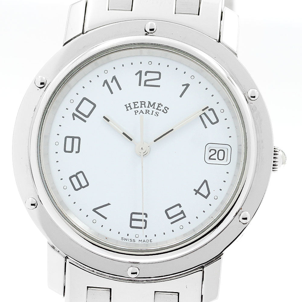 HERMES Clipper CL6.710 Date white Dial Quartz Men's Watch_902902