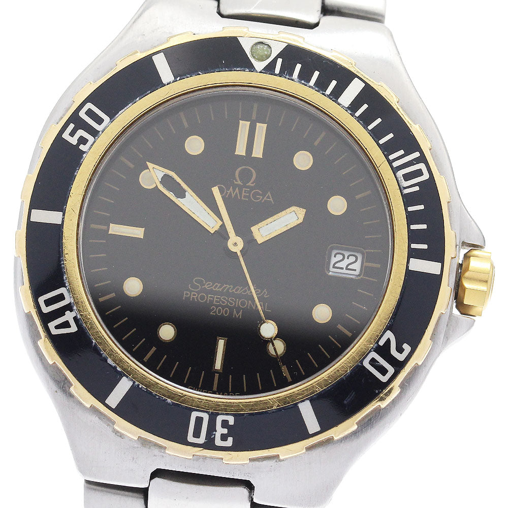 OMEGA Seamaster200 Date YG bezel black Dial Quartz Men's Watch_902938