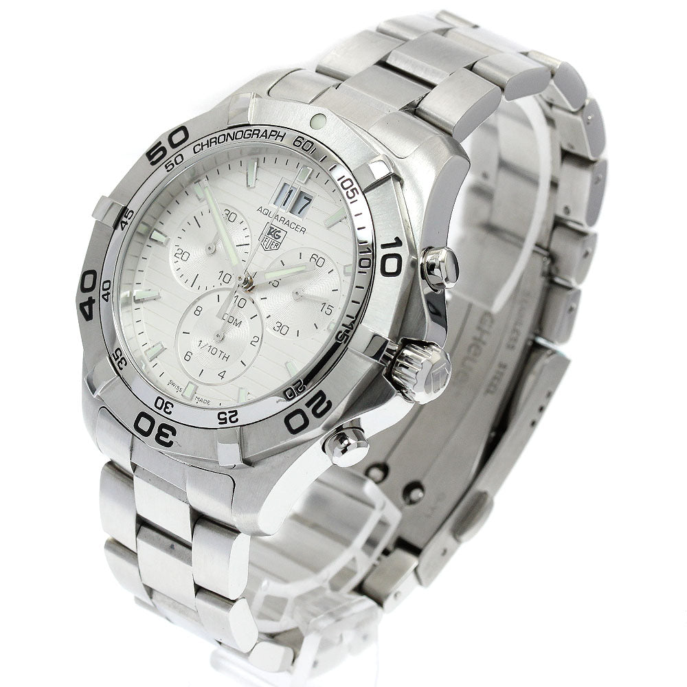 TAG HEUER Aqua racer CAF101F Date Chronograph Silver Dial Quartz Men's_902969