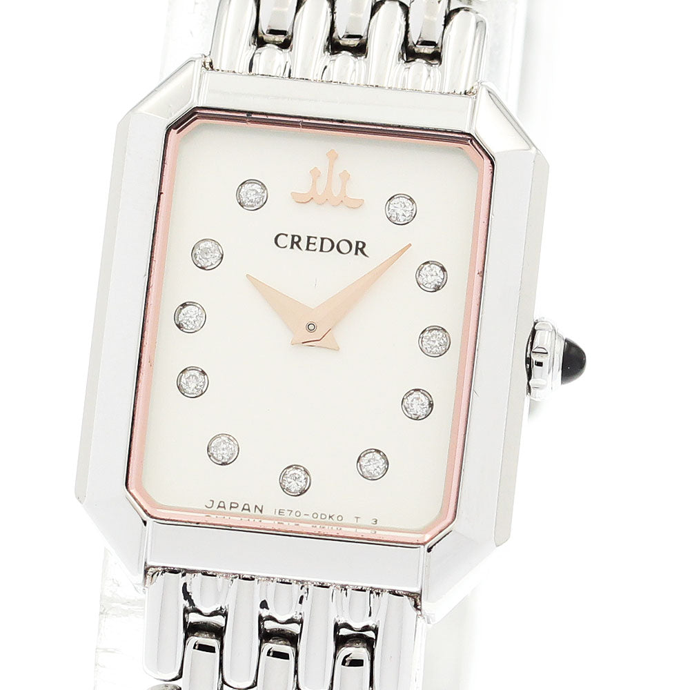 SEIKO CREDOR SIGNO 1E70-0CH0/GSTE883 11P diamond Quartz Ladies Watch_902974