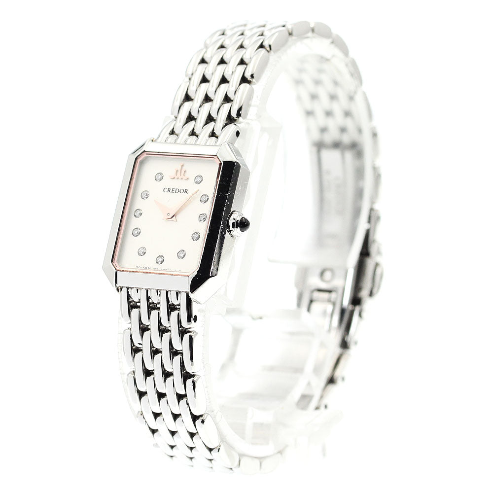 SEIKO CREDOR SIGNO 1E70-0CH0/GSTE883 11P diamond Quartz Ladies Watch_902974