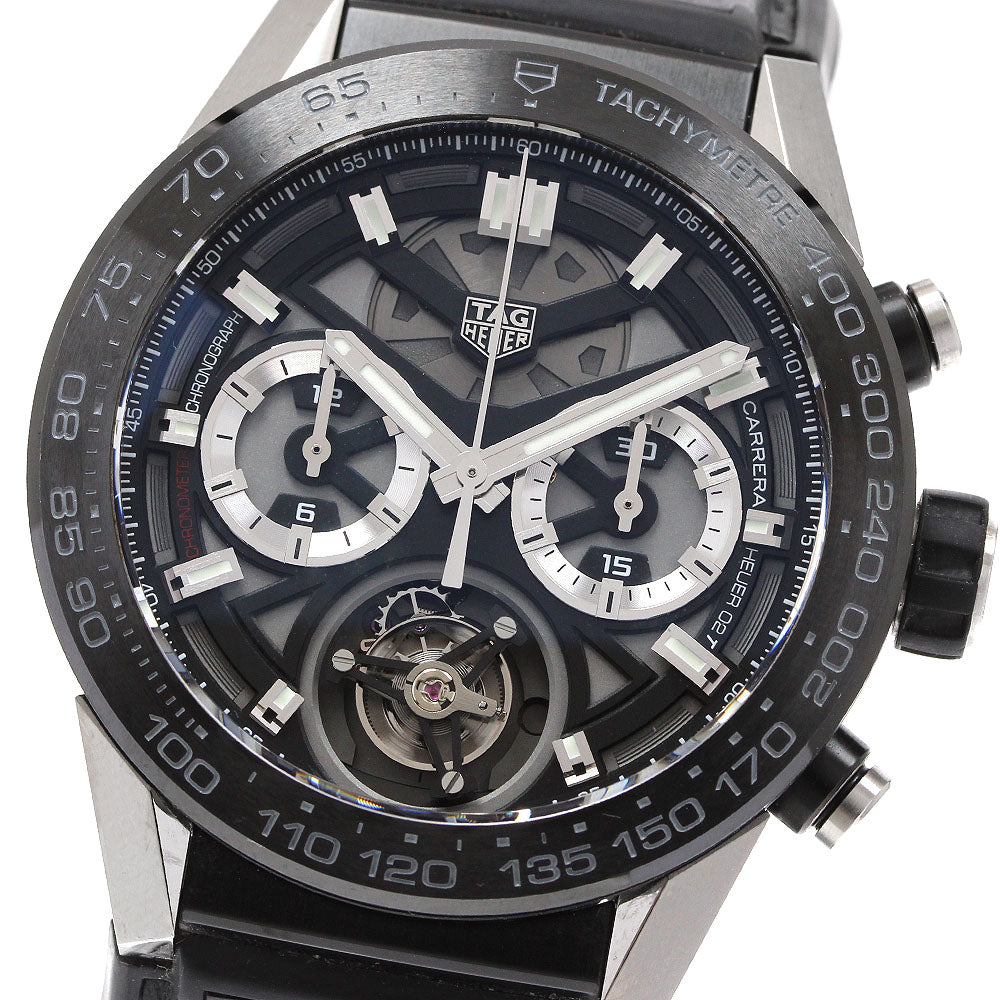 TAG HEUER Carrera Heuer 02T Flying CAR5A8Y Tourbillon chronograph black Dial Automatic Men's Watch_902988