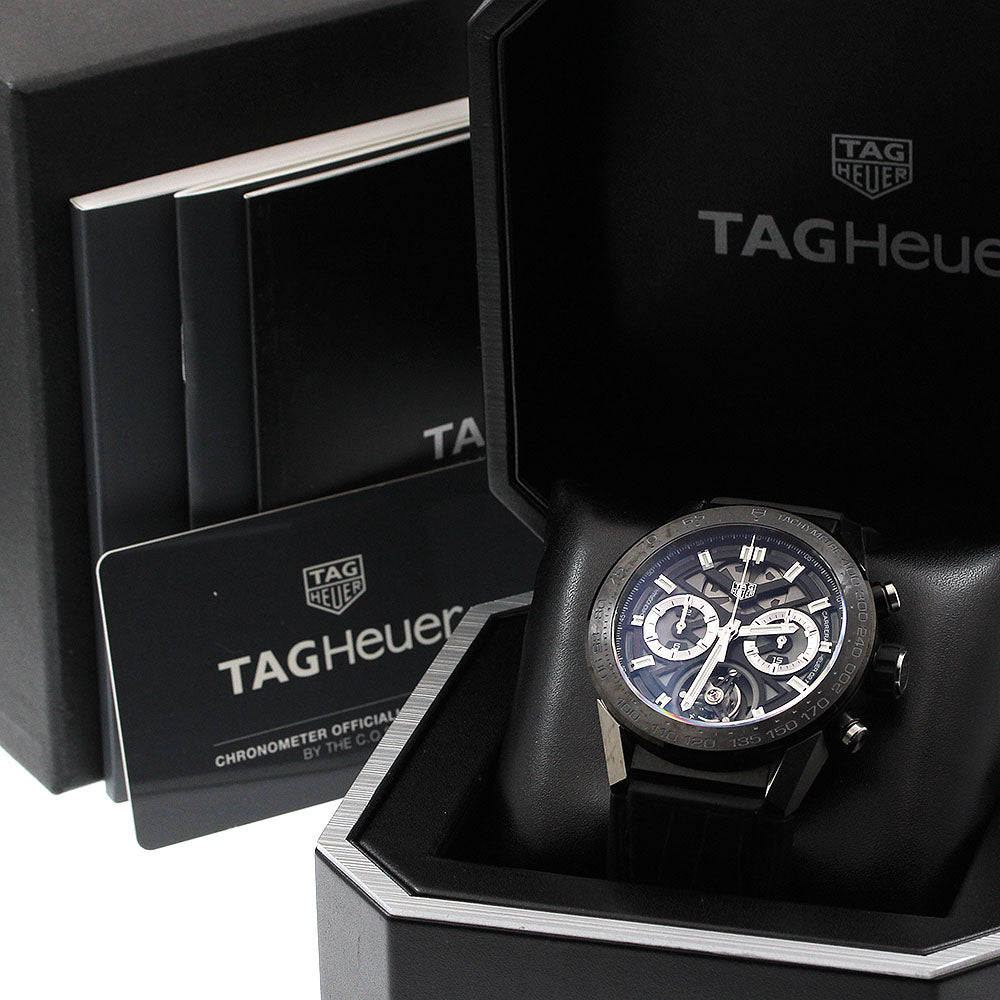 TAG HEUER Carrera Heuer 02T Flying CAR5A8Y Tourbillon chronograph black Dial Automatic Men's Watch_902988