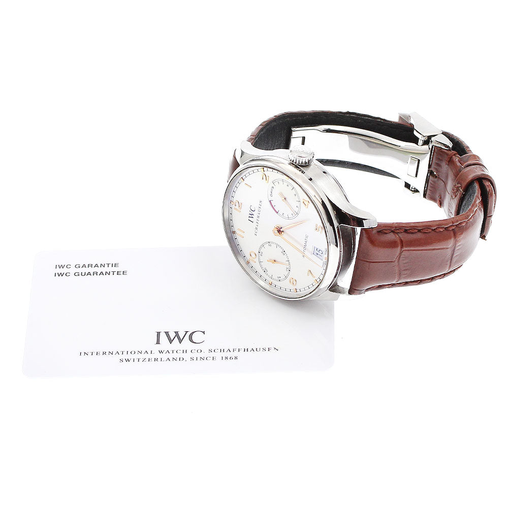 IWC SCHAFFHAUSEN Portugese IW500114 7 Days Date Silver Dial Automatic Men's Watch_903002