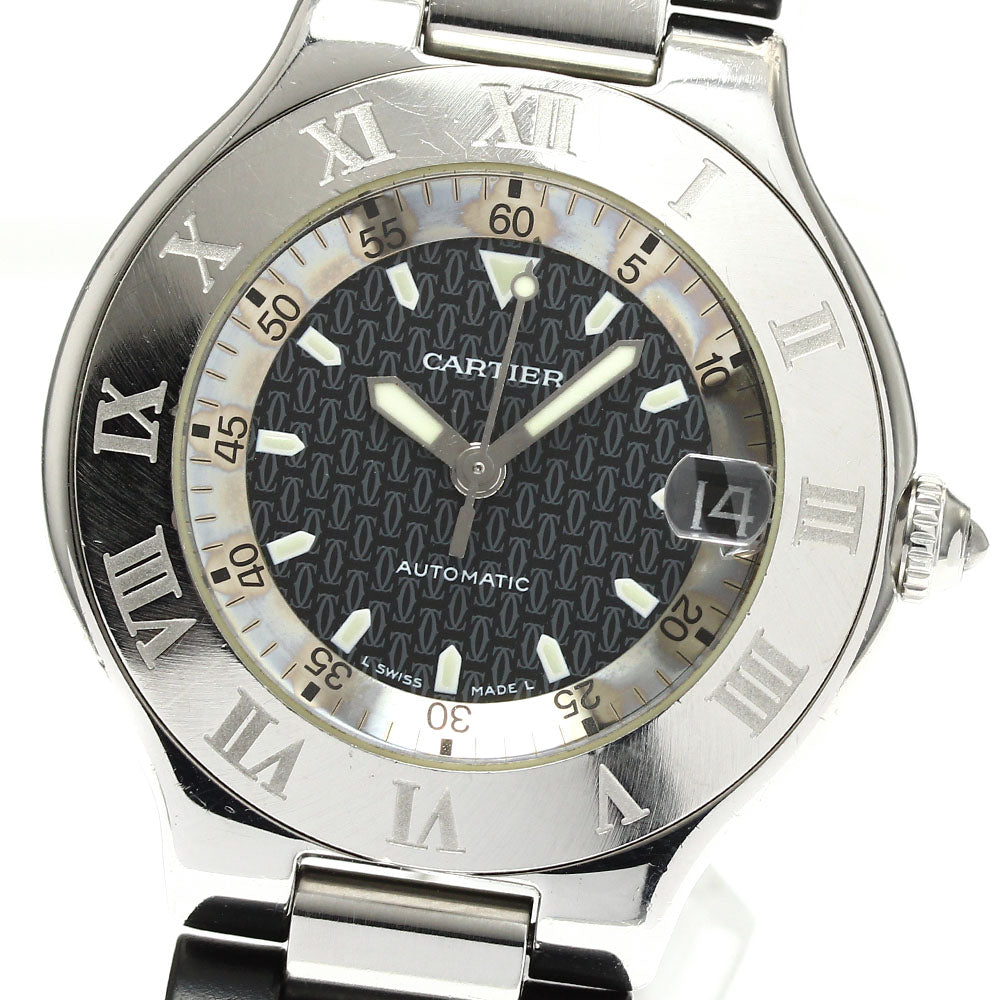 CARTIER Must21 Autoscuff W10147U2 Date black Dial Automatic Boy's Watch_903007