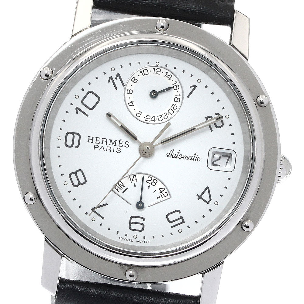 HERMES Clipper CL5.710 GMT date white Dial Automatic Men's Watch_903008