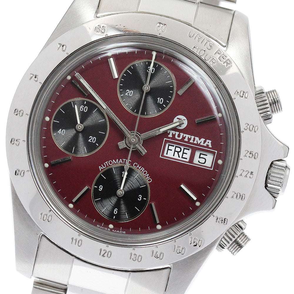TUTIMA 793 Day-Date Chronograph burgundy/black Dial Automatic Men's Watch_903013