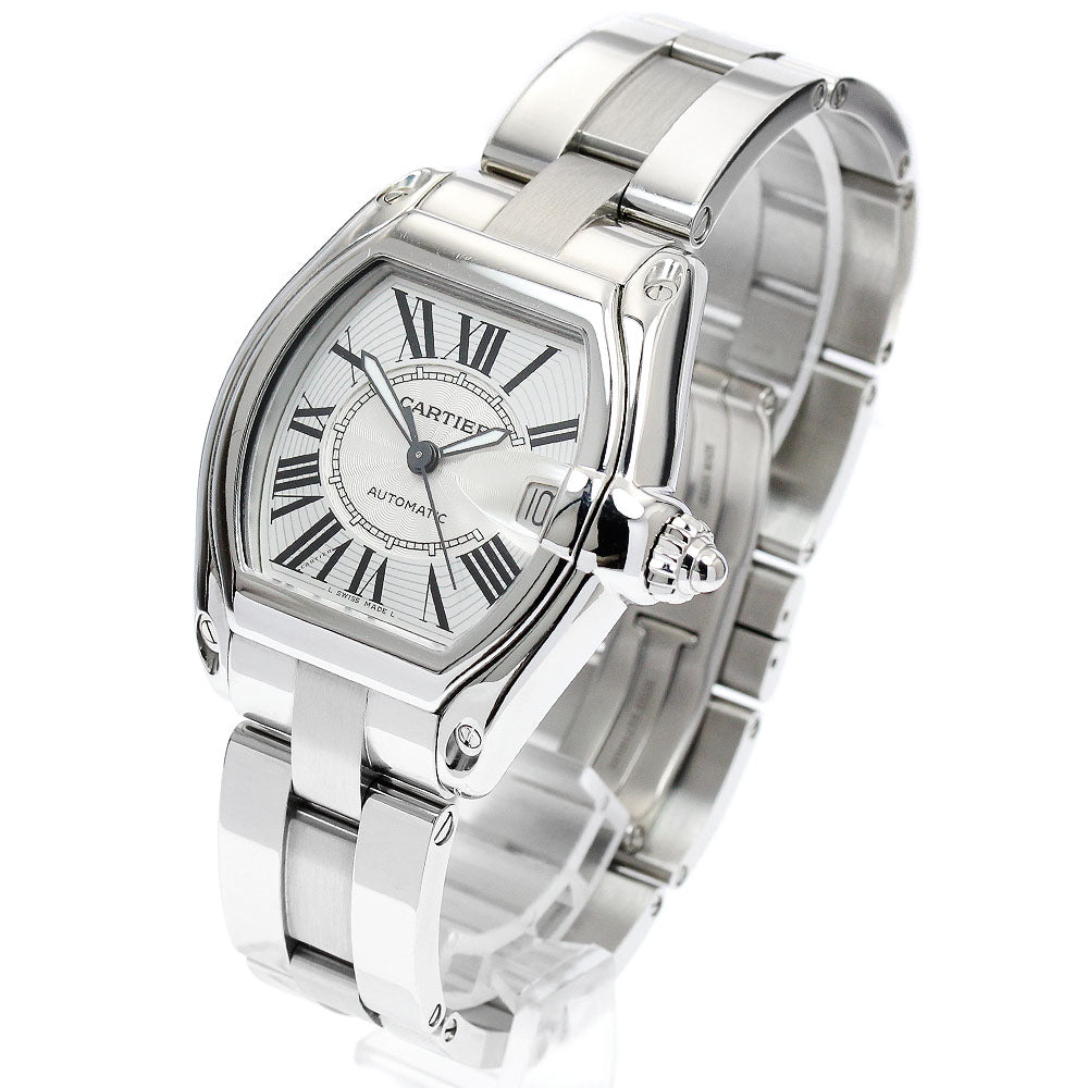 CARTIER Roadster LM W62025V3 Date Silver Dial Automatic Men's Watch_903016