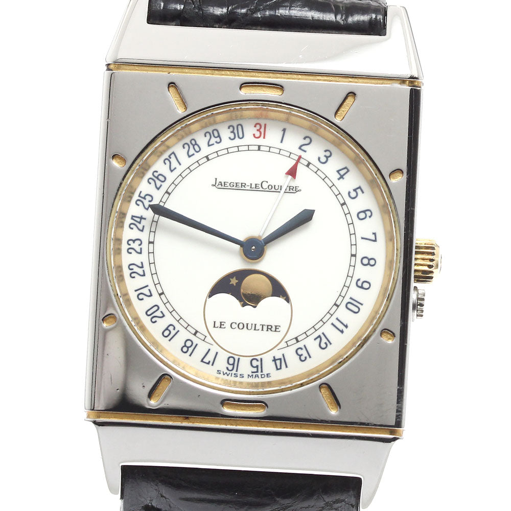 JAEGER-LECOULTRE Lucoultre 400.6.20 moon phase pointer date white Dial Quartz Men's Watch_903073